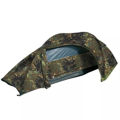 Mil-Tec Einmannzelt Recom Flecktarn Tienda para una Sola Persona, Unisex Adulto, Camuflaje, Talla única