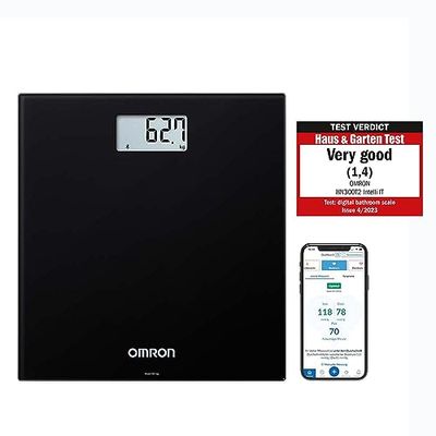 OMRON HN300T2 Intelli IT Smart Bathroom Scales for Body weight – Digital Weighing Scales with Bluetooth Compatibility with App for Smart Phone