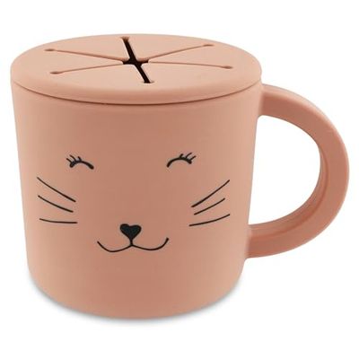 Tasse à goûter en silicone Mrs Cat, Rose