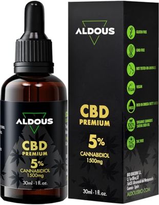 Autentico Olio CBD 5% - 30 ml - 1500 mg di Cannabidiolo - Olio di Canapa arricchito con 5% CBD - 1200 gocce CBD Olio - Hemp Oil - 0% THC