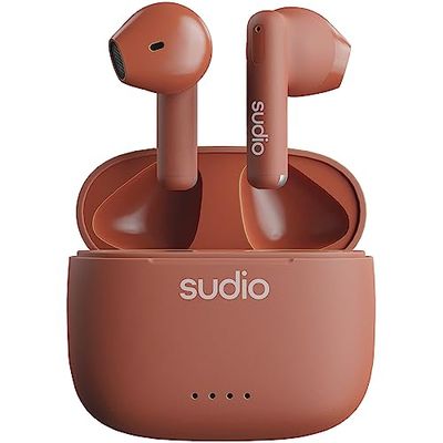 Sudio A1 Sienna Écouteurs avec Bluetooth, Touch Control avec Station de Charge compacte sans Fil IPX4, écouteurs Silencieux avec Microphone intégré, Son Cristal de qualité supérieure