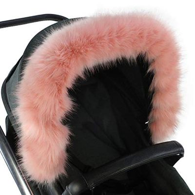 For-Your-Little-One aFHACWT-P542 Pram Fur Hood Trim Compatible On TFK Rose
