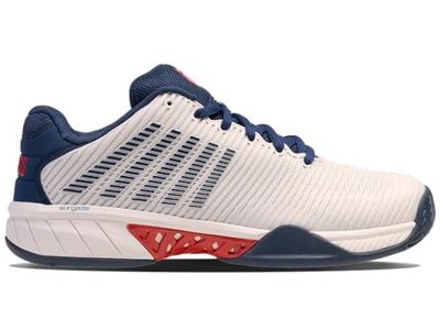 K-Swiss Performance Homme Hypercourt Express 2 Chaussure de Tennis, Blanc de Blanc/Blue Opal/Lollipop, 44.5 EU
