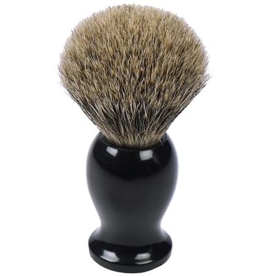 Fantasia – Pennello da barba schiena zupf – Peli Di Tasso, manico in plastica, anello – Diametro 21.5 mm, Nero