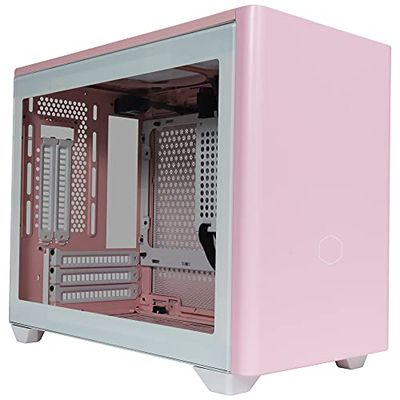 Cooler Master MasterBox NR200P Mini ITX Computerbehuizing, ruit van gehard glas , superieure koelopties, Verticale GPU display, van 360 graden bereikbaar zonder tools - Flamingo Roze