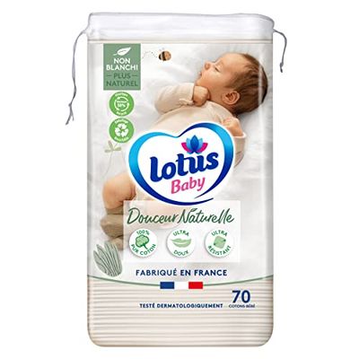 Lotus Baby Douceur Naturelle - Cotons bébé non-blanchis - 70 Cotons