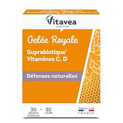 Vitavea - Gelée Royale, Suprabiotique - Complément Alimentaire Fortifiant Stimulant - Vitamine C Vitamine D - Produits de la Ruche - Tonus, Vitalité - 30 capsules - Cure de 1 mois - Fabriqué en France