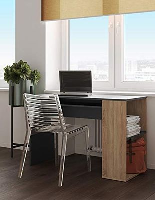 Temahome Bureau Yale, Cardboard, Eik En Zwart, 114 x 50 x 75,5 cm (BxDxH)