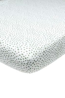 Meyco Home Basic Jersey Cheetah underlakan för 1 person (underlakan med mjuk jerseykvalitet, perfekt passform tack vare elastisk dragsko runt om, mått: 90 x 200 cm), skogsgrön