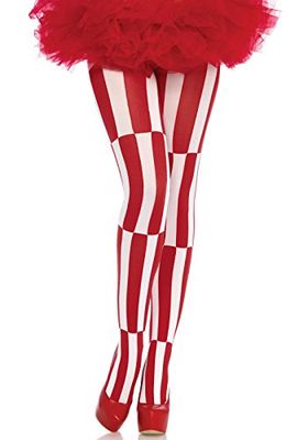 Leg Avenue Optical Illusion Pantyhose, Red/White