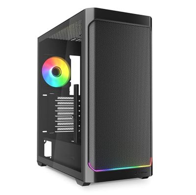 Sharkoon AK4W RGB Strip Black, ATX - Carcasa para PC