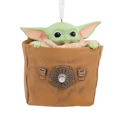 Hallmark The Mandalorian Grogu in Bag Décoration de Noël Star Wars à Suspendre - Cadeaux pour Noël