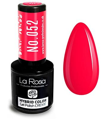 LA ROSA UV LED Smalto Gel Hybrid Color CREMA - A Lunga Durata e Molto Facile da Applicare, Perfetto per la Nail Art - Fai da Te a Casa o in Salone - 9 ml (Fucsia)