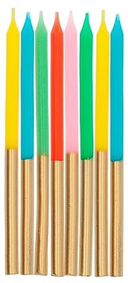 Folat 24256 taartkaarsen retro metallic 10 cm - 24 stuks verjaardagskaarsen voor verjaardag, verjaardagsdecoratie, voor kinderfeesten, bruiloften, bedrijfsfeesten, jubilea, meerkleurig, 10 cm