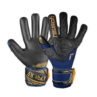 REUSCH Attrakt NC målvaktshandskar för vuxna unisex, 4411 premium blå/guld/svart, 8
