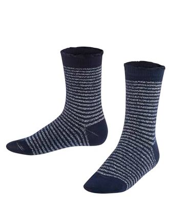 FALKE Unisex Kids Glitter Streep Sokken Katoen Blauw Grijs Meer Kleuren Dunne Kalflengte Voor Jongens En Meisjes Gevormd Voor Zomer Of Winter 1 Paar, Blauw (Marine 6120), 23-25.5 EU