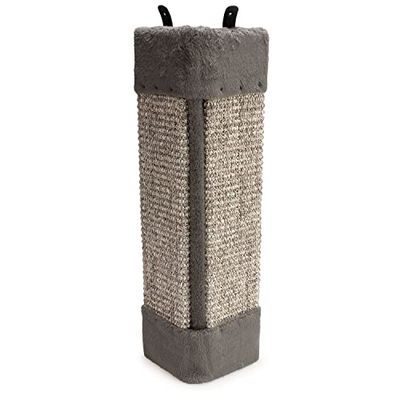 Arquivet Rascador esquinero Gris para Gatos - 12 x 12 x 49 cm, Gris, 5050