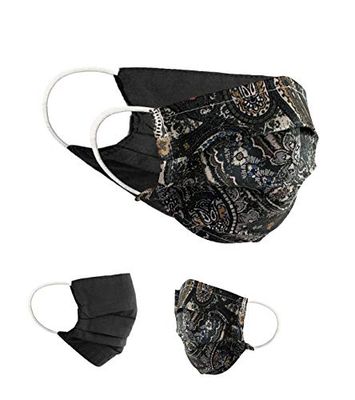 BaF Community-maskers Set van 2 stuks Unisex geïmproviseerd masker Omkeerbaar mondbeschermingsmasker Mond- en neusbescherming Omkeerbaar masker met motief katoen BCI Wasbaar