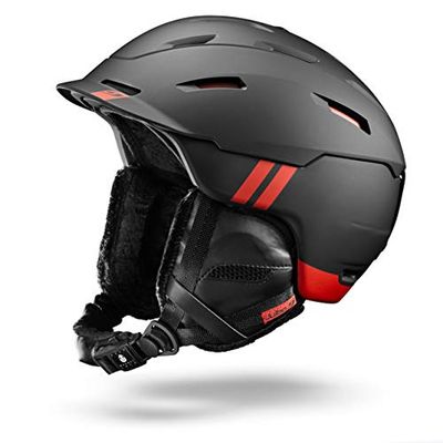 Julbo PROMETHEE Casque de Ski Adulte Unisexe, Noir/Rouge, Large