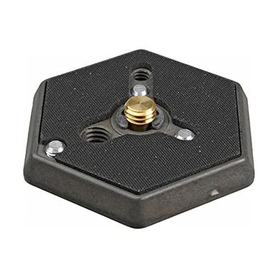 Manfrotto Piastra di montaggio esagonale a sgancio rapido 130-38 con filettatura da 3/8" e vite di montaggio a filo