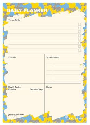 Collins Edge Camo A5 Daily Planner Pad - Yellow