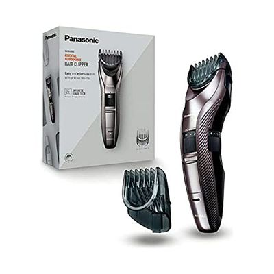 Panasonic ER-GC63-H503 - Recortadora eléctrica de precisión para barba, cabello y cuerpo, 39 ajustes, con o sin cable, limpieza fácil, acero inoxidable, negro, Talla única