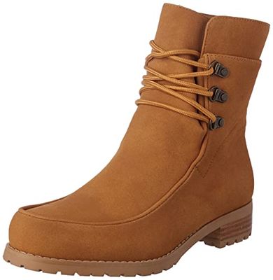 find. Botas de cordões para mulher, castanho (Tan), UE 41, Marrom