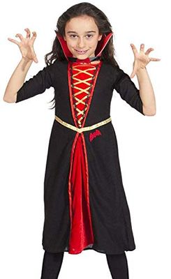 Folat- Gothic Kleid Vestido Vampiro Negro para niñas - Talla 98-116, Color (63220)