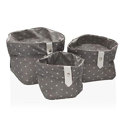 Set van 3 Cestas Stars Gris