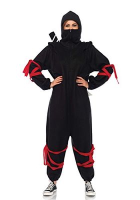 Leg Avenue 85546 - Cosy Ninja Onesie Women's Costume, One Size (Black Red)