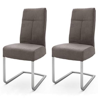 Robas Lund Chaises Salle à Manger Lot de 2 Chaises marron, Chaise pied luge Chaise Salle à Manger avec ressorts ensaché, Chaise Talena