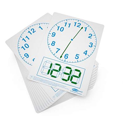 Show Me A4 Clock-Face Drywipe Board 11-Piece Kit