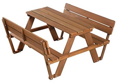 Roba Outdoor kinderzitgroep 'Picknick for 4' Outdoor +, met rugleuningen, zitgarnituur met 2 banken, 1 tafel, massief hout, voor binnen en buiten, weerbestendig, bijzonder duurzaam