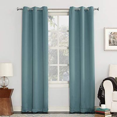 Sun Zero Easton Energy Saving Blackout Grommet Curtain Panel, 40" x 63", Mineral