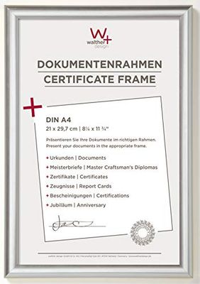 walther design Moldura de prata 21 x 29,7 cm (DIN A4) moldura de plástico Trendstyle KP130S