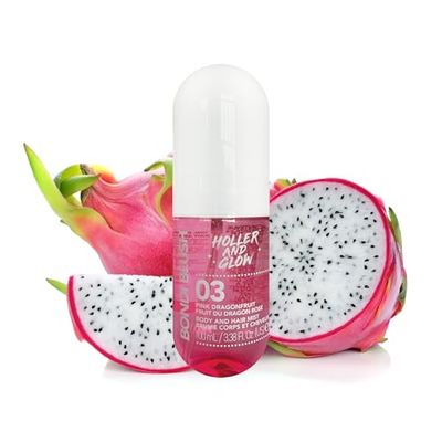 Holler And Glow Bondi Blush Pink Dragonfruit Body & Hair Mist, Body Spray For Women, Hair Perfume For Women, Jasmine, Amber Scented, Floral & Tropical, Travel Sized, 100 ml