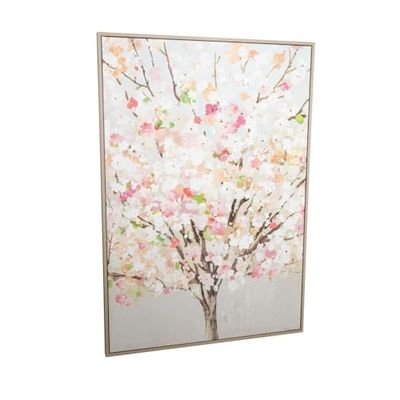 Romimex Impression sur toile Polystyrène Bois MDF Arbre 70 x 100 x 3 cm