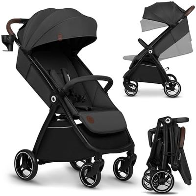 LIONELO INGRID kinderwagen tot 22 kg, van 6 maanden tot 4 jaar, grote 360° draaibare wielen, volledige vering, met één hand inklapbaar, verstelbare rugleuning en voetensteun, grote XXL-afdekking