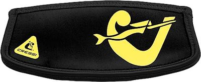 Cressi Simply Neo Mask Strap Cover_Black/Yellow Neopreen gordelbescherming voor duik- en snorkelmaskers, zwart/geel, eenheidsmaat, uniseks volwassenen