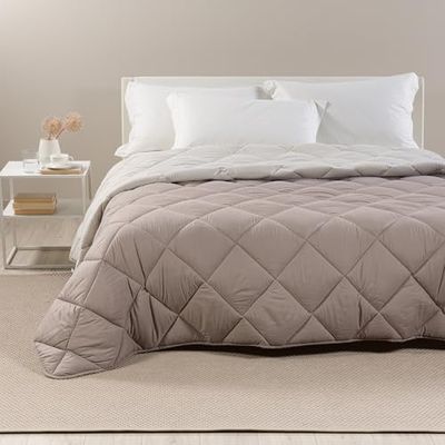 Caleffi - Vintertäcke för dubbelsäng 260 x 265 av mikrofiber, mjukt omlottat vintertäcke, tvättbar slitstark vadderad dunjacka, allergivänlig quiltad filt, tillverkad i Italien