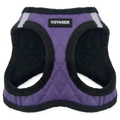 Best Pet Supplies Voyager - Arnés de Felpa para Perros pequeños y medianos, Felpa Suave, arnés de Chaleco para Perros pequeños y medianos, Felpa roja, L (Pecho: 18-20.5 Pulgadas)