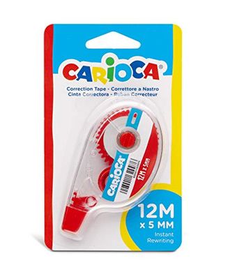Carioca CORRECTOR TAPE - Concealer on tape, opaque and rewritable at the moment.Perfect for erasing.Contains 1 Concealer 12mx5mm, Concealer Color in Red