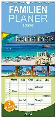 Familienplaner 2024 – Die Westindischen Inseln – Bahamas mit 5 Spalten (Wandkalender, 21 cm x 45 cm) CALVENDO