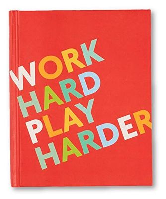 Fitlosophy Work Hard Play Harder Fitspiration-Rastreador de portería y Diario de Agradecimiento, Unisex, Rojo, Talla única