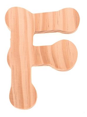 Glorex Letra F Aprox 13 cm, Madera, Natural, 10 x 1,5 x 14 cm