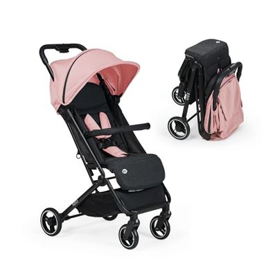 MS Silla de Paseo Keo - Silla De Paseo Bebé, Ultraligera y Compacta - Hasta 22 Kg, Capota Extensible y plegado tipo libro Rosa