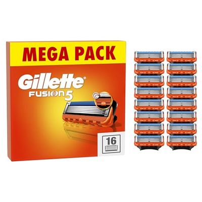 Gillette Fusion5 Razor Blades Men, Gillette Razors For Men, Pack of 16 Razor Blade Refills with Precision Trimmer, 5 Anti-Friction Blades, Mens Razors For Shaving, Gillette Fusion 5 Blades