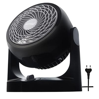 Woozoo, Ventilateur de table silencieux, puissant & portable, 13m², Portée 13m, Inclinaison verticale, Bureau - Woozoo PCF-HD15N - Noir