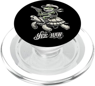 Yee Haw Rana Cowboy Riding Turtle, camiseta divertida del oeste, linda PopSockets PopGrip para MagSafe