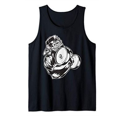 Gorilla Bicep Curl Weightlifting Powerlifting Fitness Gym Canotta